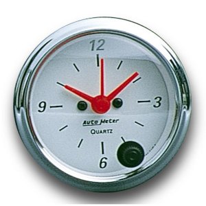 Photo: Arctic White / Red  Pointer Quartz clock