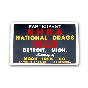 Photo: HOT ROD Sticker 1959 NHRA / MOON EQUIP.Sticker