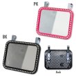 Photo2: Small Clip-on Visor Mirror Diamonds (2)