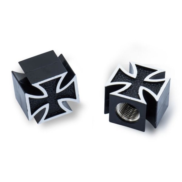Photo2: Iron Cross Black Air Valve Cap (2)