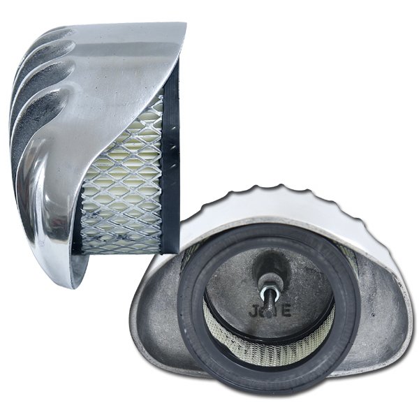 Photo2: Finned clamshell cast air cleaner (2)