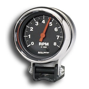 Photo: Performance  8000RPM Black Mini Tachometer Cylinder for 4/6/8