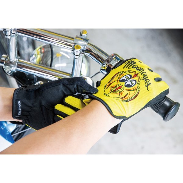 Photo2: MOON Pinstriping Mesh Gloves (2)