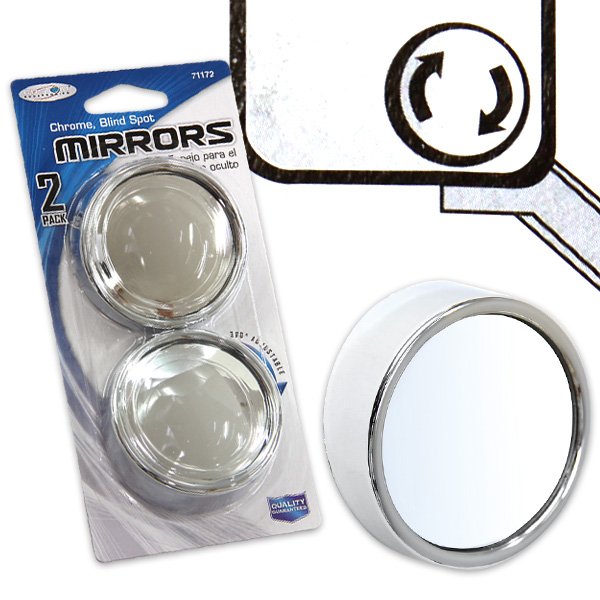 Photo2: Chrome Twin Pack 2-Inch Blind Spot Mirror (2)