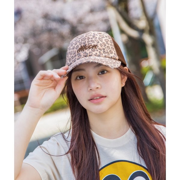 Photo1: MOON Leopard Trucker Hat (1)