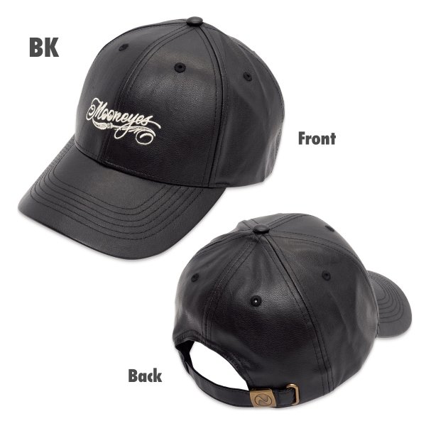 Photo4: MOON Brush Logo Faux Leather Hat (4)