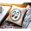 Photo1: MOON Equipped Circle Checker Cushion Cover (1)
