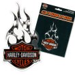 Photo2: HARLEY - DAVIDSON w/Flames Cling Bling Decal (Sticker) (2)