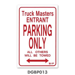 Photo: Blue Panic Truck Masters Parking Only Decal