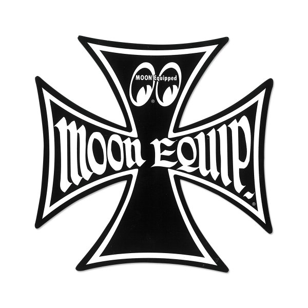 Photo1: MOON Equip. Iron Cross Sticker L size (1)