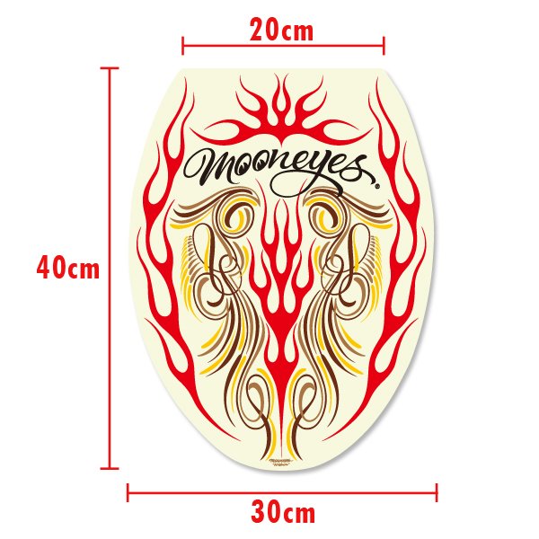 Photo3: MOON Red Flames Toilet Lid Sticker (3)