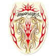 Photo2: MOON Red Flames Toilet Lid Sticker (2)