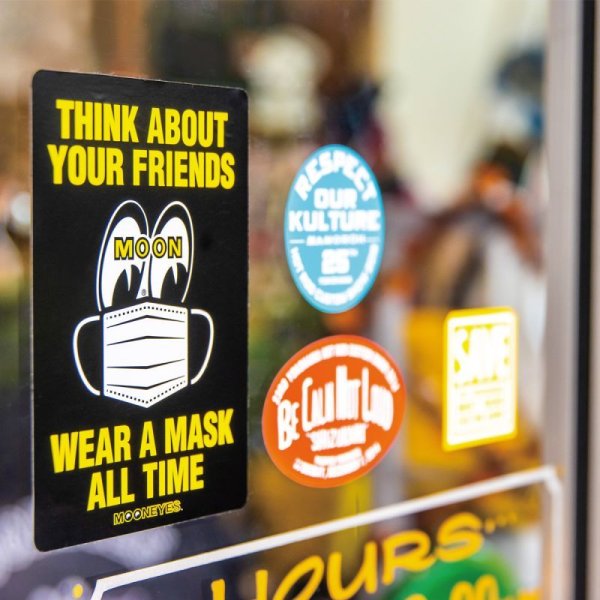 Photo1: MOON Message Sticker Wear A Mask (1)
