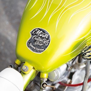 Photo: MOON Custom Cycle Shop Motorcycle Helmet Sticker