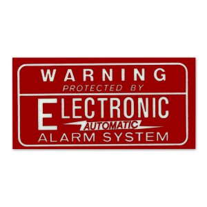 Photo: HOT ROD Sticker ALARM SYSTEM Decal Red