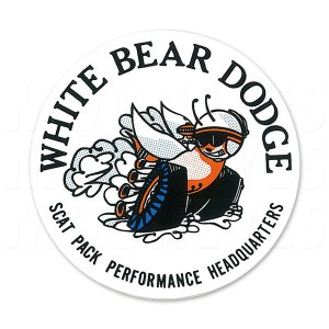 Photo: Hot Rod Sticker "White Bear Dodge Window"