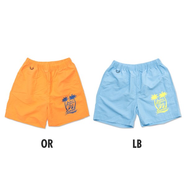 Photo1: MOON Palm Tree Nylon Short Pants (1)
