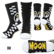 Photo4: Kids MOON Checker Line Socks (4)