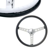 Photo: MOONEYES ORIGINAL "4-Holes Finger Grip" Steering Wheel 15" Black (Vinyl Grip)