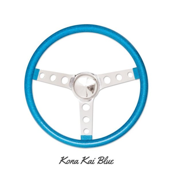 Photo3: MOONEYES ORIGINAL California Metal Flake Steering Wheels 3-Holes 34cm(13.5") (3)