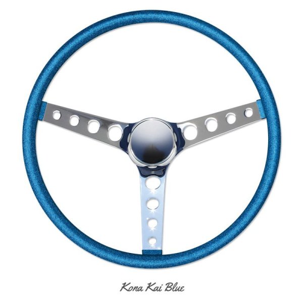 Photo9: MOONEYES ORIGINAL California Metal Flake 4-Holes Finger Grip Steering Wheel 38cm (15") (9)