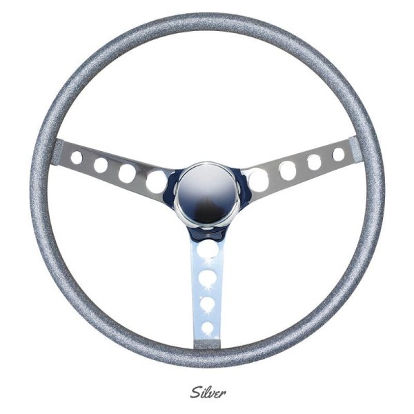 Photo5: MOONEYES ORIGINAL California Metal Flake 4-Holes Finger Grip Steering Wheel 38cm (15") (5)