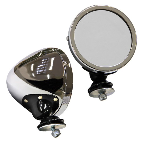 Photo2: Racing Style Mirror Chrome (2)