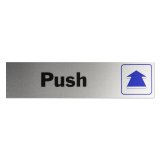Photo: Metal Sign Plate Sticker PUSH (Horizontal)