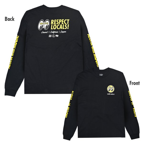 Photo1: in4mation x MOONEYES Respect Locals Long Sleeve T-shirt (1)