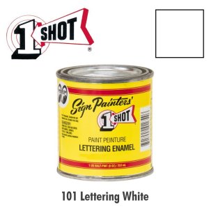 Photo: Lettering White 101 - 1 Shot Paint Lettering Enamels 237ml