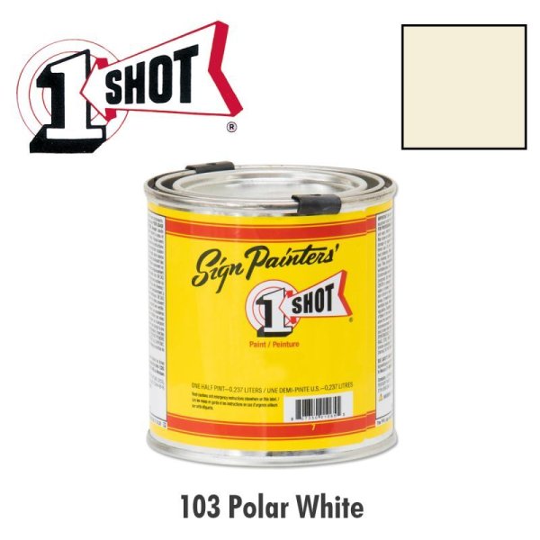 Photo1: Polar White 103 - 1 Shot Paint Lettering Enamels 237ml (1)