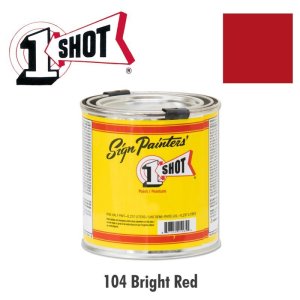 Photo: Bright Red 104 - 1 Shot Paint Lettering Enamels 237ml