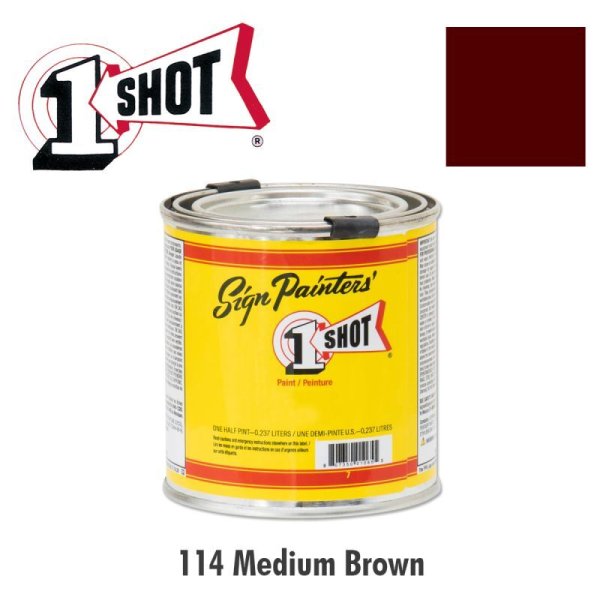 Photo1: Medium Brown 114  - 1 Shot Paint Lettering Enamels 237ml (1)