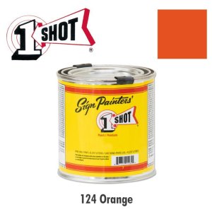 Photo: Orange 124   - 1 Shot Paint Lettering Enamels 237ml