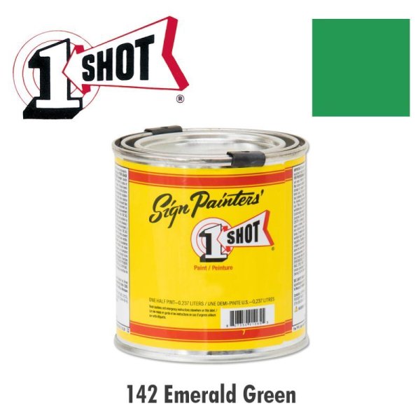 Photo1: Emerald Green 142 - 1 Shot Paint Lettering Enamels 237ml (1)