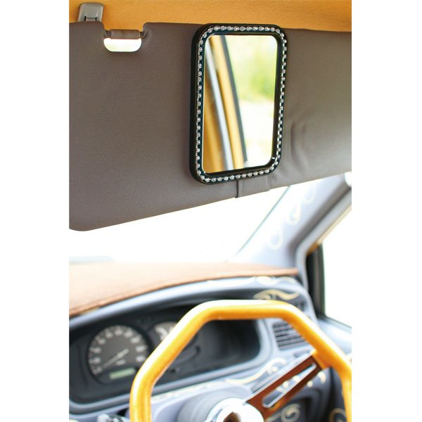 Photo7: Small Clip-on Visor Mirror Diamonds (7)