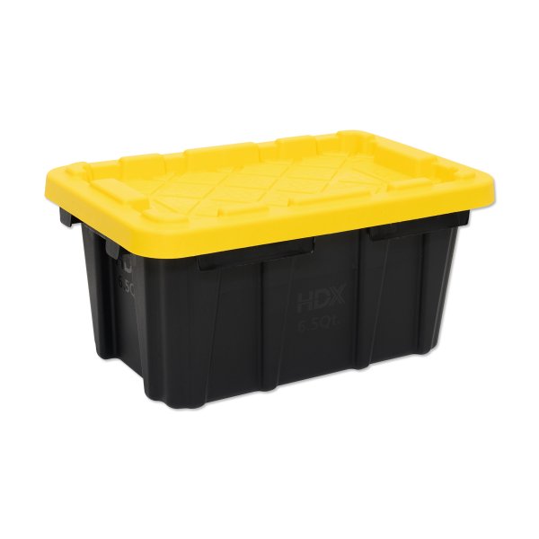 Photo1: Tool Box Black Bin with Yellow Lid (1)