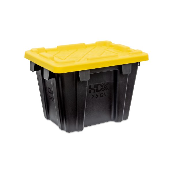 Photo1: Tool Box Black Bin with Yellow Lid 2.3L (2.5 QT) (1)