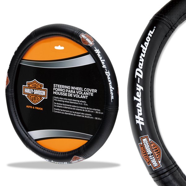 Photo2: HARLEY DAVIDSON Script Steering Wheel Cover (2)