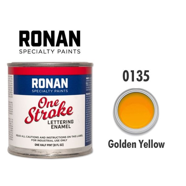 Photo1: Golden Yellow 0135 - Ronan One Stroke Paints 237ml(1/2 Pint/8 fl oz) (1)