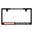 Photo1: Raised WARNING Security THEFT PREVENTION License Plate Frame (1)