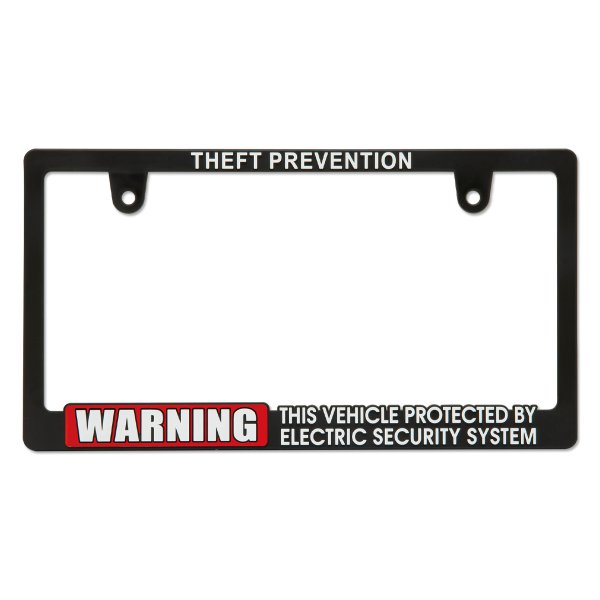 Photo1: Raised WARNING Security THEFT PREVENTION License Plate Frame (1)