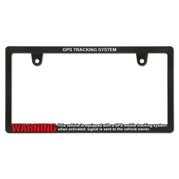 Photo1: Raised WARNING Security GPS TRACKING SYSTEM License Plate Frame (Slim Type) (1)