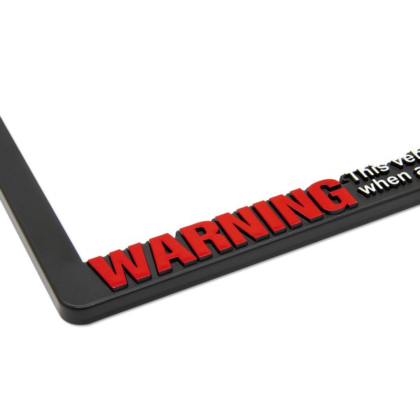 Photo3: Raised WARNING Security GPS TRACKING SYSTEM License Plate Frame (Slim Type) (3)