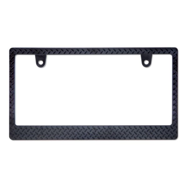 Photo1: Raised Diamond Plate License Plate Frame (1)