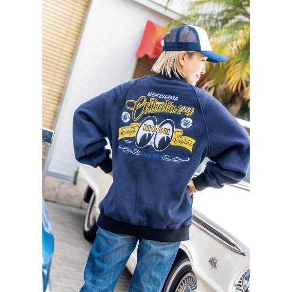 Photo1: YOKOHAMA DeNA BAYSTARS x MOONEYES 2025 Varsity Jacket (1)