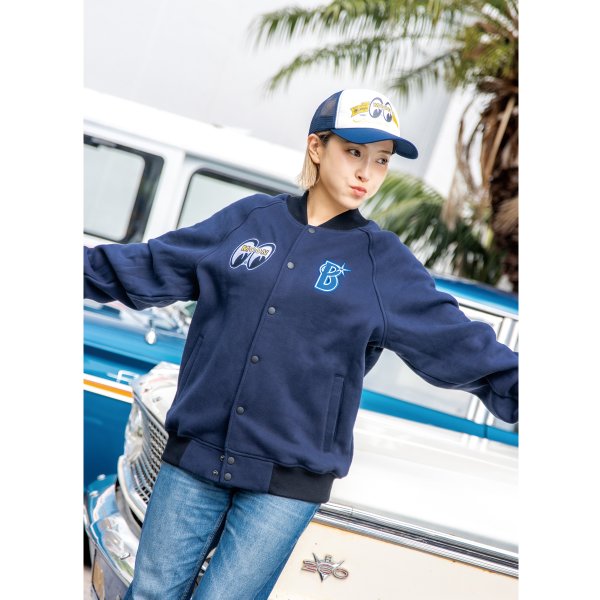 Photo2: YOKOHAMA DeNA BAYSTARS x MOONEYES 2025 Varsity Jacket (2)