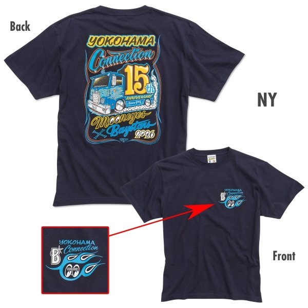 Photo6: YOKOHAMA DeNA BAYSTARS x MOONEYES 2026 T-shirt (6)