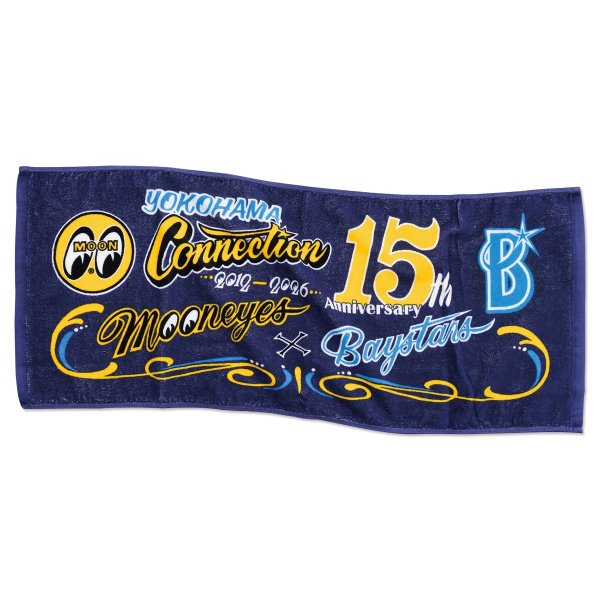 Photo6: YOKOHAMA DeNA BAYSTARS x MOONEYES 2026 Face Towel (6)