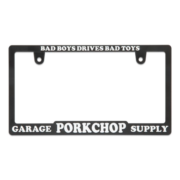 Photo2: Raised PORKCHOP Logo License Plate Frame for JPN size (2)